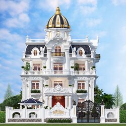 Thiết kế lâu đài cổ điển 4 tầng đẳng cấp ở Bình Định BT2101