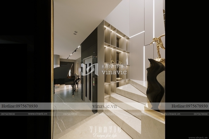Thiết kế nội thất biệt thự hiện đại nhà chị Hoàng Hà Nội NT2302