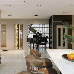 Thiết kế nội thất biệt thự hiện đại nhà chị Hoàng Hà Nội NT2302