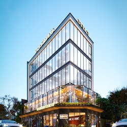 Thiết kế tòa văn phòng kinh doanh cho thuê hiện đại 112m2 (7.7x15m) BT2258