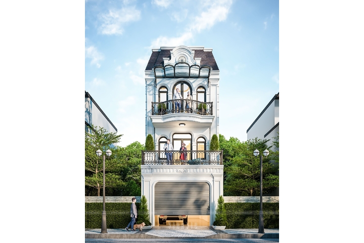 Thiết kế nhà phố 3 tầng tân cổ điển 100m2 (5x20m) NP2293