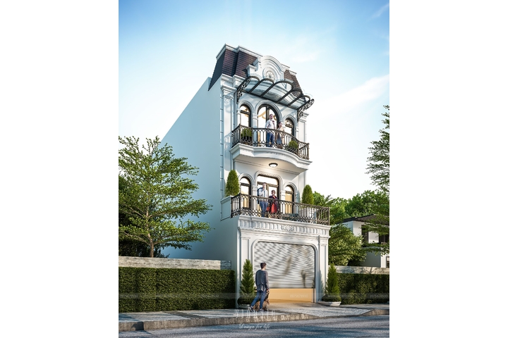 Thiết kế nhà phố 3 tầng tân cổ điển 100m2 (5x20m) NP2293