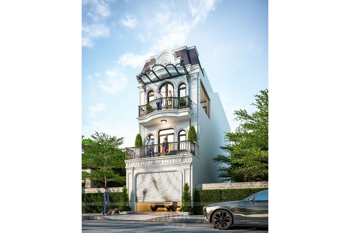 Thiết kế nhà phố 3 tầng tân cổ điển 100m2 (5x20m) NP2293