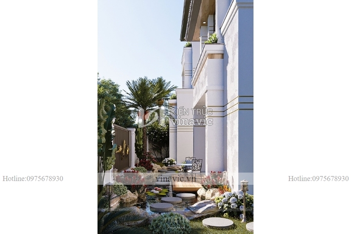 Mẫu biệt thự đẹp 3 tầng hiện đại mái nhật (16x17m) 272m2 BT2297