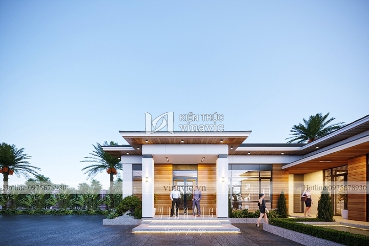 Mẫu thiết kế biệt thự 1 tầng hiện đại (24x13m) 312m2 BT2295