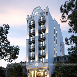 Thiết kế khách sạn đông dương 7 tầng 270m2 (27x10m) BT2300