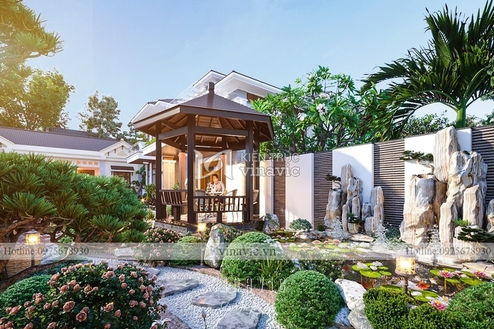 Mẫu biệt thự 2 tầng 5 phòng ngủ hiện đại 182m2 (13x14m) BT2305