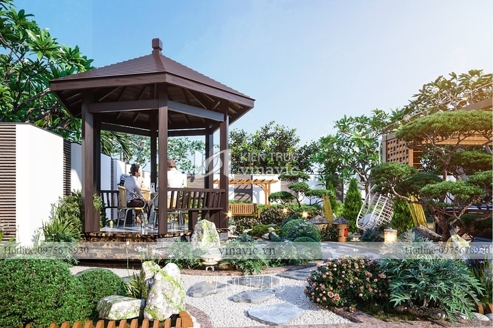 Mẫu biệt thự 2 tầng 5 phòng ngủ hiện đại 182m2 (13x14m) BT2305