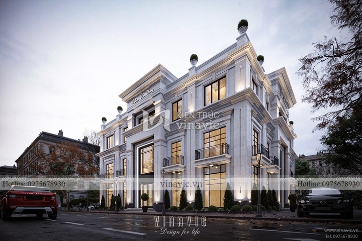Thiết kế tòa nhà văn phòng điều hành phong cách Neo classic 675m2 BT2304