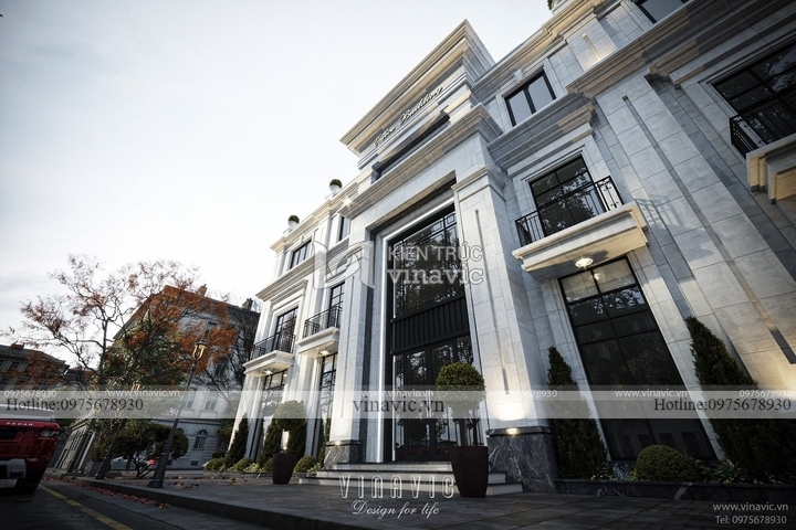 Thiết kế tòa nhà văn phòng điều hành phong cách Neo classic 675m2 BT2304