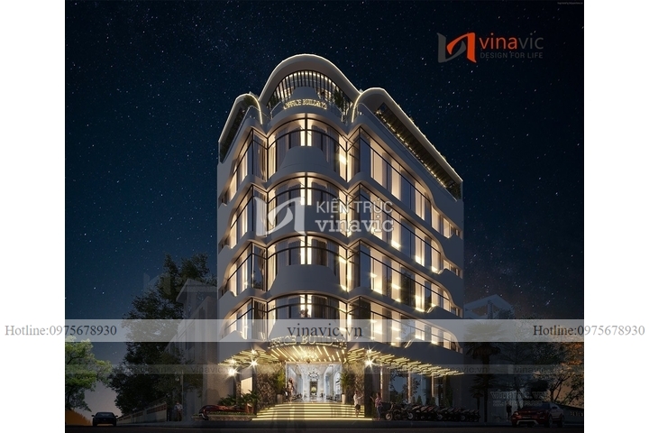 Thiết kế tòa nhà văn phòng hiện đại kết hợp nhà ở 145m2 BT2303