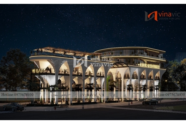 Tổ hợp thiết kế nhà hàng cafe Sen Vàng hiện đại 570m2 BT2302