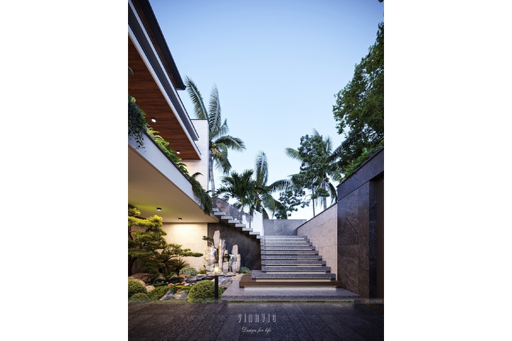 Mẫu biệt thự 1 trệt 2 lầu hiện đại mái nhật 200m2 (10x20m) BT2253