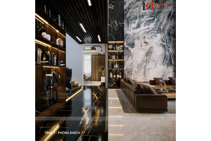 Thiết kế nội thất biệt thự 2 tầng hiện đại (CĐT: Mr Dũng - Vĩnh Phúc) NT2311