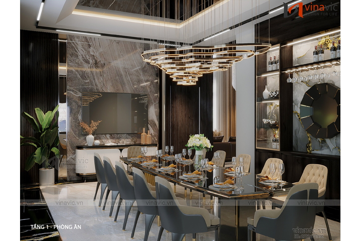 Thiết kế nội thất biệt thự 2 tầng hiện đại (CĐT: Mr Dũng - Vĩnh Phúc) NT2311