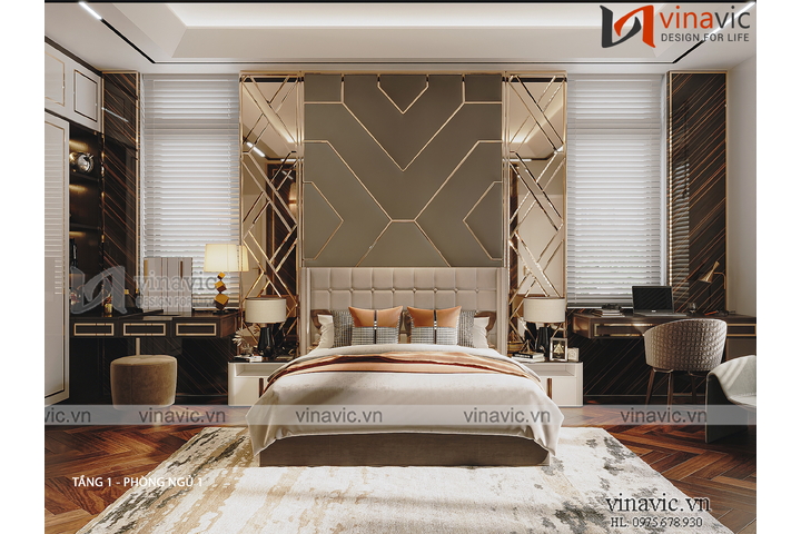 Thiết kế nội thất biệt thự 2 tầng hiện đại (CĐT: Mr Dũng - Vĩnh Phúc) NT2311