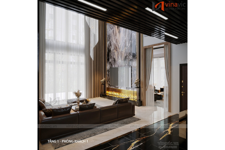 Thiết kế nội thất biệt thự 2 tầng hiện đại (CĐT: Mr Dũng - Vĩnh Phúc) NT2311