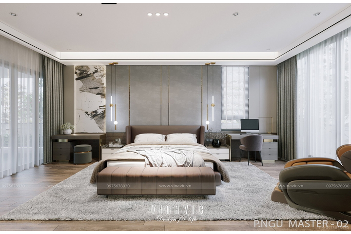 Thiết kế nội thất biệt thự 3 tầng hiện đại (CĐT: Mr Dương-Bắc Giang) NT2310