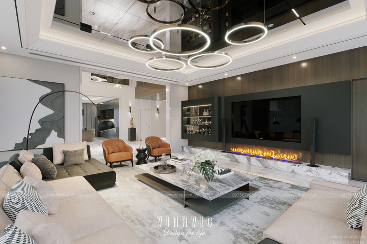 Thiết kế nội thất biệt thự 3 tầng hiện đại (CĐT: Mr Dương-Bắc Giang) NT2310