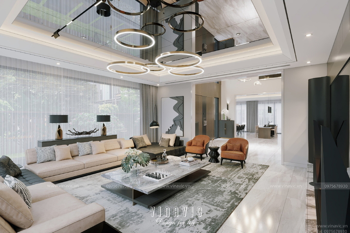 Thiết kế nội thất biệt thự 3 tầng hiện đại (CĐT: Mr Dương-Bắc Giang) NT2310