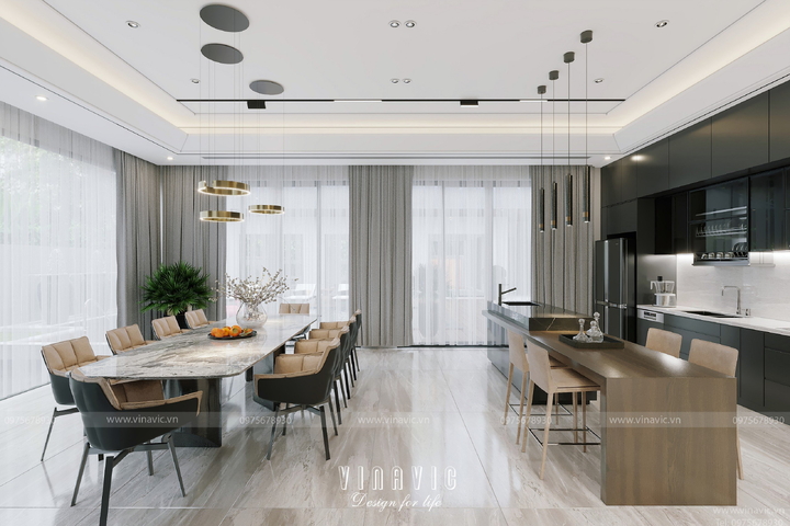 Thiết kế nội thất biệt thự 3 tầng hiện đại (CĐT: Mr Dương-Bắc Giang) NT2310