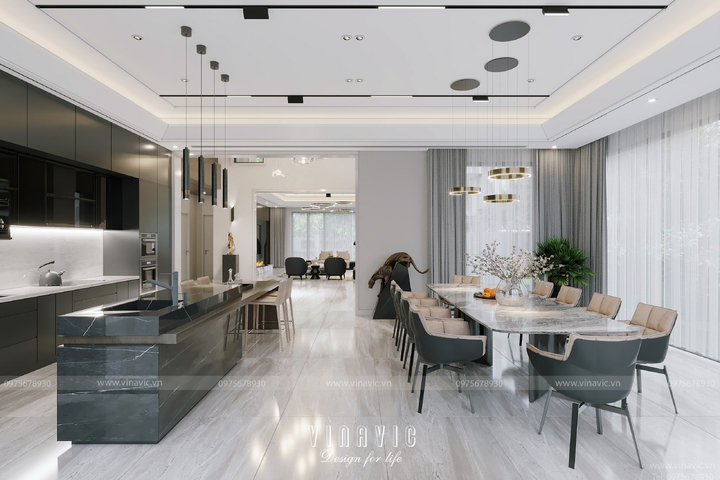 Thiết kế nội thất biệt thự 3 tầng hiện đại (CĐT: Mr Dương-Bắc Giang) NT2310