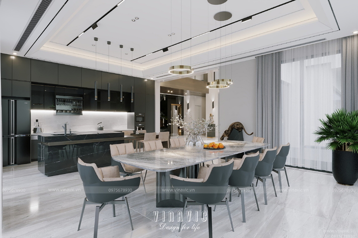 Thiết kế nội thất biệt thự 3 tầng hiện đại (CĐT: Mr Dương-Bắc Giang) NT2310