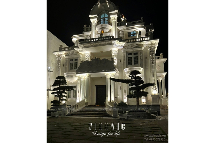 Thi công biệt thự cổ điển 340m2 (CĐT: Mr Hòa - Bình Định) TCBT2206