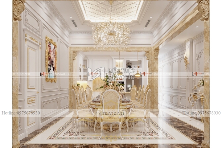 Thiết kế nội thất biệt thự tân cổ điển (CĐT: Mr Hòa - Bình Định) NT2312