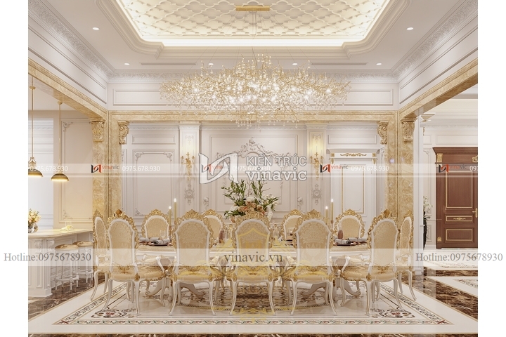 Thiết kế nội thất biệt thự tân cổ điển (CĐT: Mr Hòa - Bình Định) NT2312