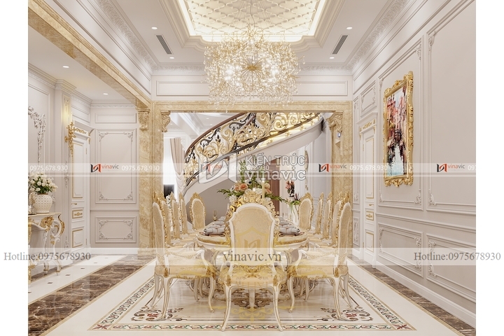 Thiết kế nội thất biệt thự tân cổ điển (CĐT: Mr Hòa - Bình Định) NT2312