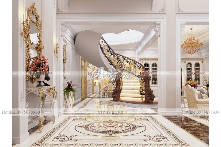 Thiết kế nội thất biệt thự tân cổ điển (CĐT: Mr Hòa - Bình Định) NT2312