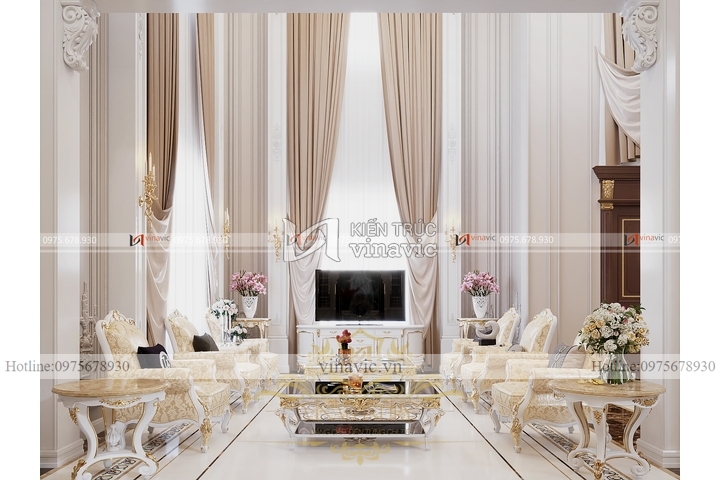 Thiết kế nội thất biệt thự tân cổ điển (CĐT: Mr Hòa - Bình Định) NT2312