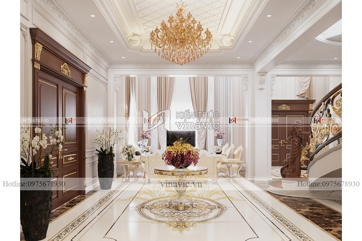 Thiết kế nội thất biệt thự tân cổ điển (CĐT: Mr Hòa - Bình Định) NT2312