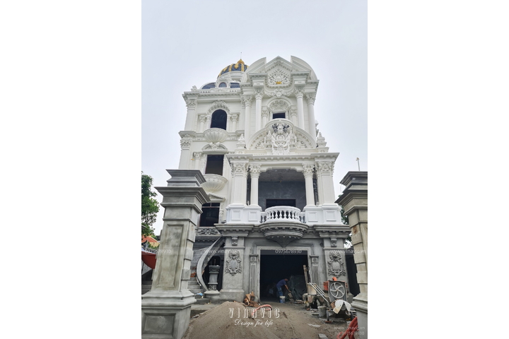 Thi công biệt thự Cổ Điển 4 tầng 264m2 (CĐT: Mr Ngọc- Thường Tín) TCBT2208