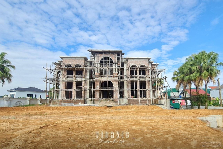 Thi công biệt thự Địa Trung Hải 340m2 (CĐT: Mr Phú- Hà Tĩnh) TCBT2207