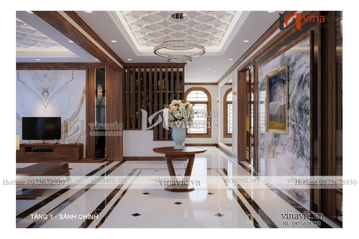 Thiết kế nội thất biệt thự hiện đại 2 mặt tiền (CĐT: Mrs Liên - Nghệ An) NT2316