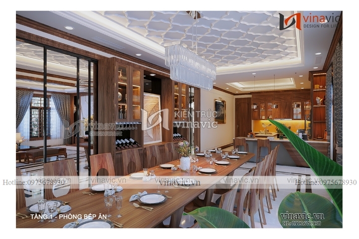 Thiết kế nội thất biệt thự hiện đại 2 mặt tiền (CĐT: Mrs Liên - Nghệ An) NT2316