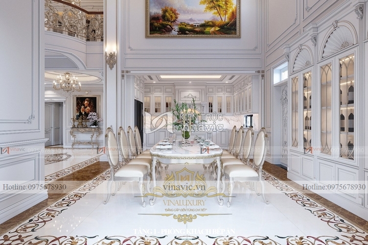 Nội thất biệt thự tân cổ điển 2 tầng 1 tum (CĐT: Mrs Dương - Hòa Bình) NT2318