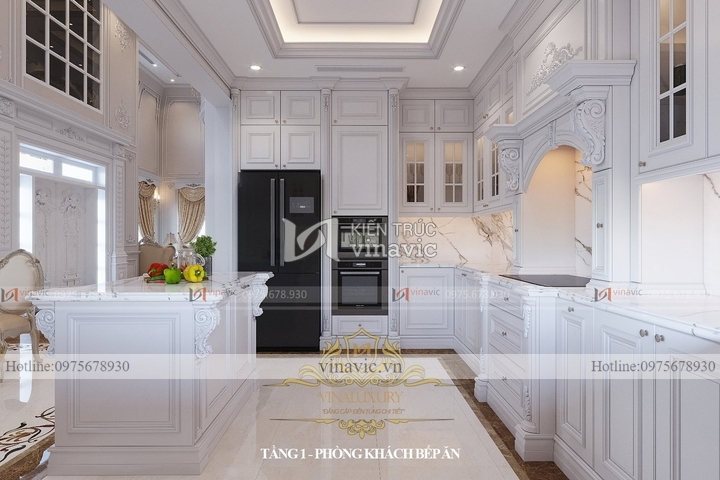 Nội thất biệt thự tân cổ điển 2 tầng 1 tum (CĐT: Mrs Dương - Hòa Bình) NT2318