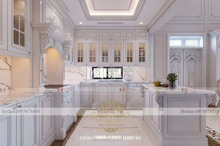 Nội thất biệt thự tân cổ điển 2 tầng 1 tum (CĐT: Mrs Dương - Hòa Bình) NT2318