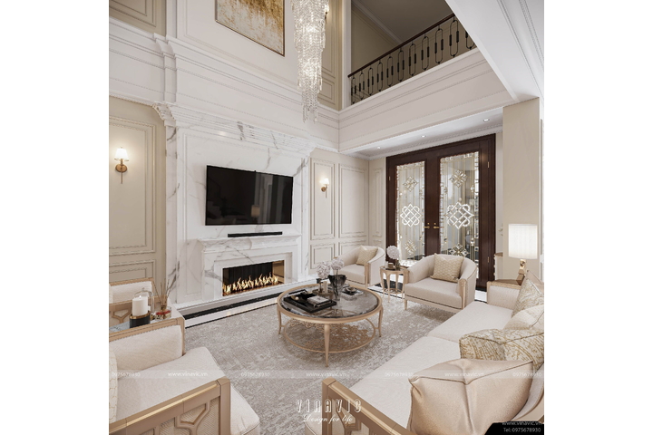 Thiết kế nội thất biệt thự tân cổ điển 4 tầng (CĐT: Mrs Nhung - Bình Dương) NT2317