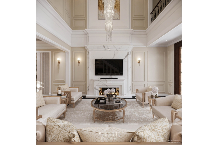 Thiết kế nội thất biệt thự tân cổ điển 4 tầng (CĐT: Mrs Nhung - Bình Dương) NT2317