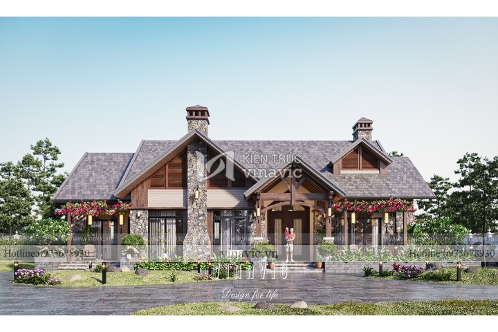 Mẫu biệt thự vườn 1 tầng hiện đại (20x12m) 240m2 BT2311