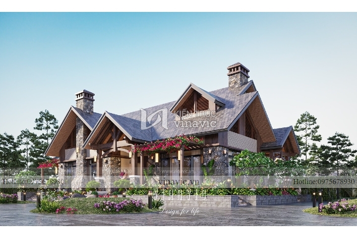 Mẫu biệt thự vườn 1 tầng hiện đại (20x12m) 240m2 BT2311