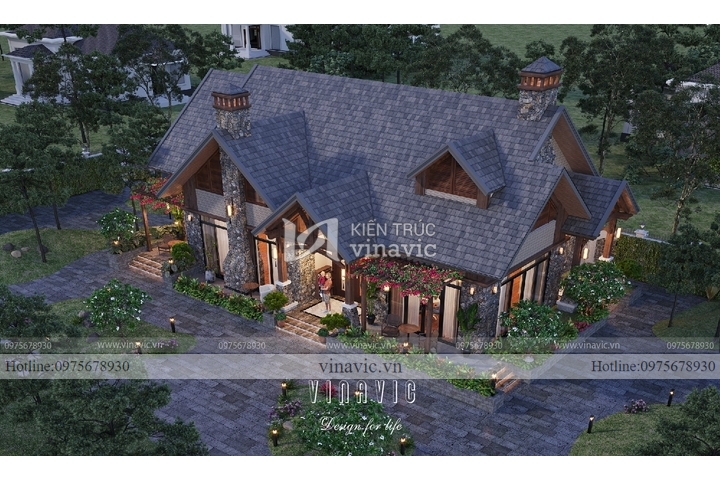 Mẫu biệt thự vườn 1 tầng hiện đại (20x12m) 240m2 BT2311