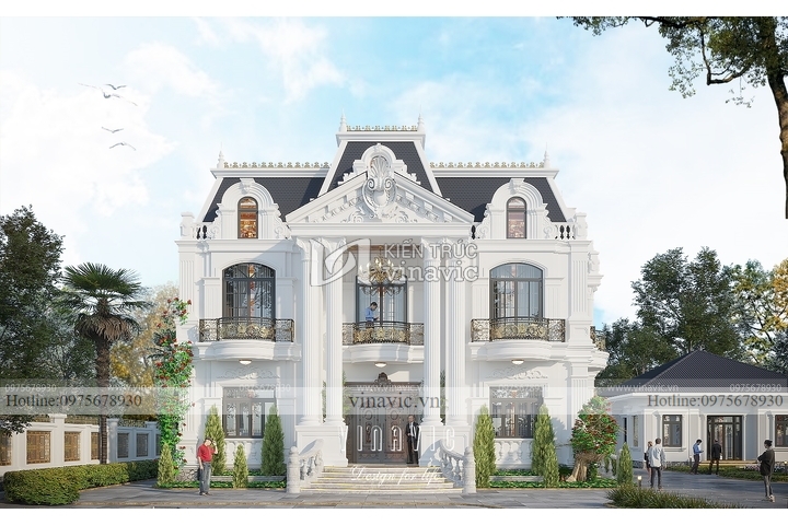 Mẫu dinh thự tân cổ điển 3 tầng 360m2 sang trọng đẳng cấp BT2227