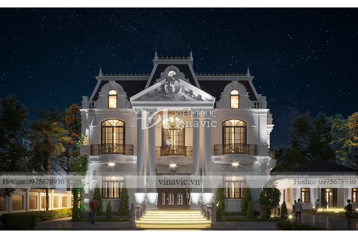 Mẫu dinh thự tân cổ điển 3 tầng 360m2 sang trọng đẳng cấp BT2227
