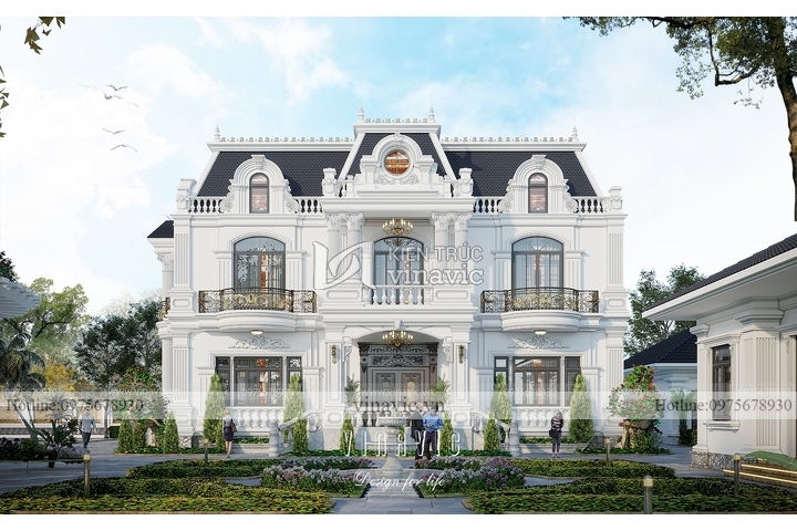 Mẫu dinh thự tân cổ điển 3 tầng 360m2 sang trọng đẳng cấp BT2227