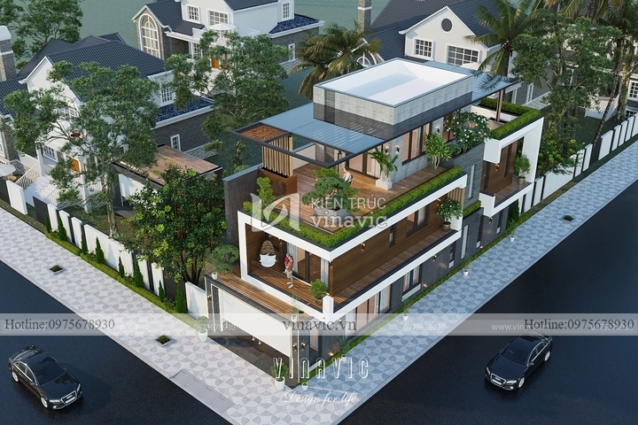 Mẫu nhà 120m2 2.5 tầng rộng 7m sâu 18m BT2222